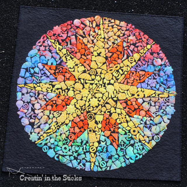 Stitching Sunshine Fragmented Quilt with HeantBond Lite