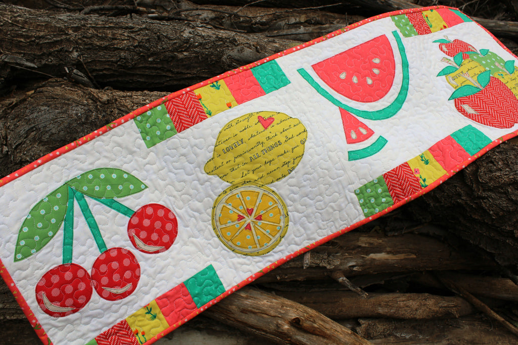 Fruit Block - Fruity Quilted Table Runner with SpraynBond