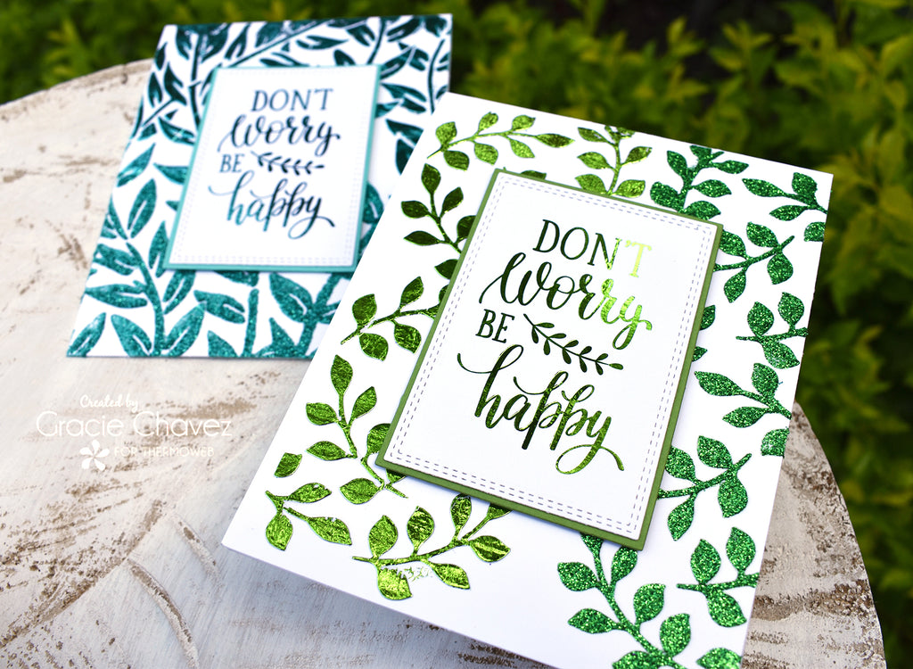 Foil and Glitter Stenciled Backgrounds for Cards with Gina K. Designs