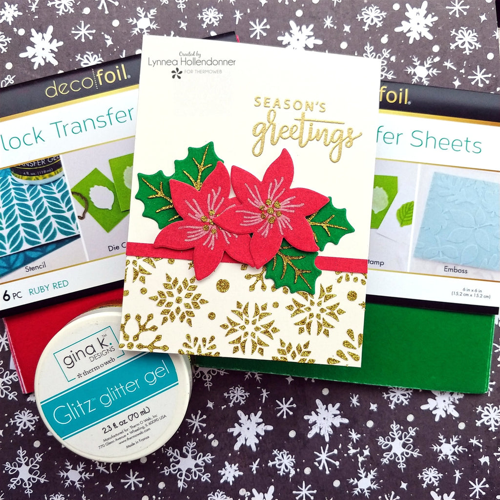 Gina K Designs Festive Poinsettia Christmas Card