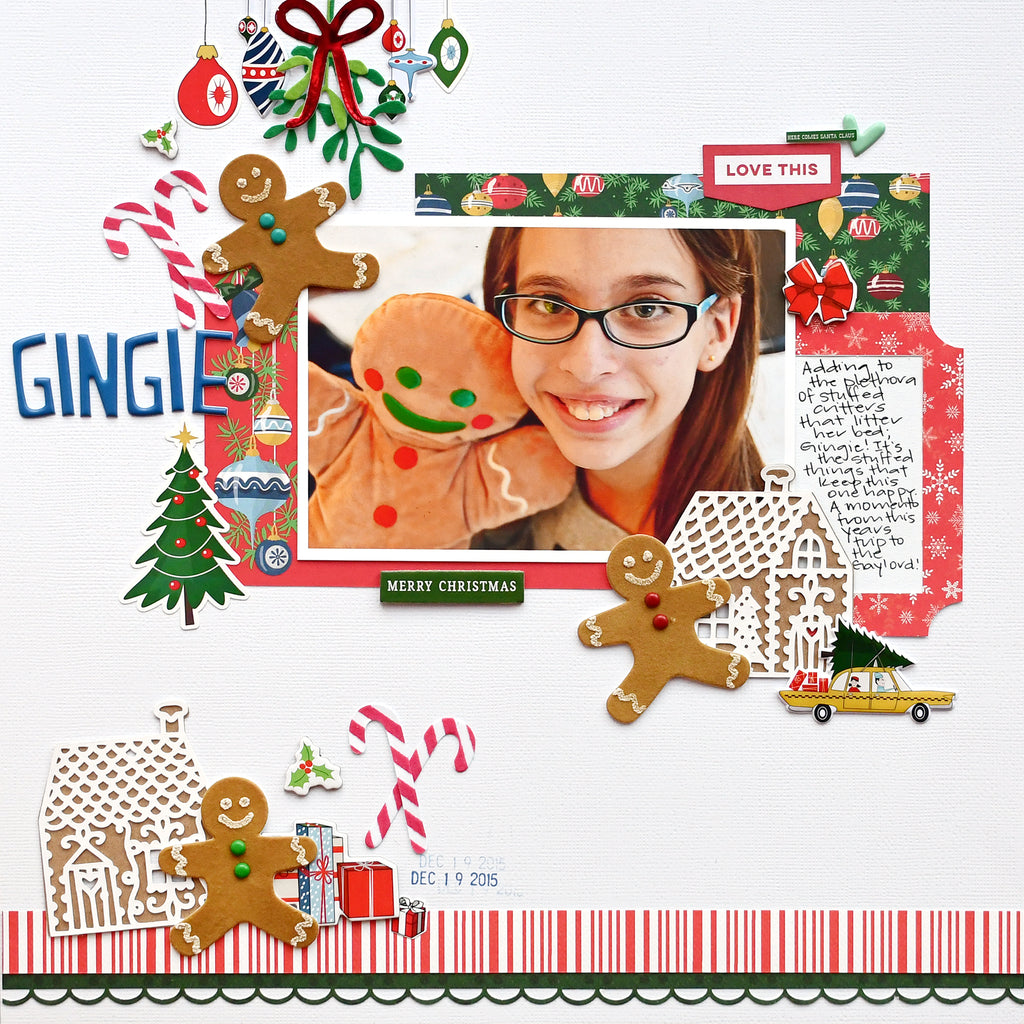 Gingerbread Holiday Layout with Deco Foil Flock