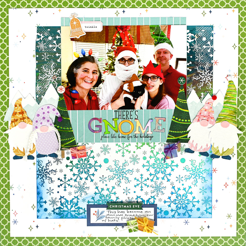 Gnome for the Holidays Scrapbook Layout with Deco Foil