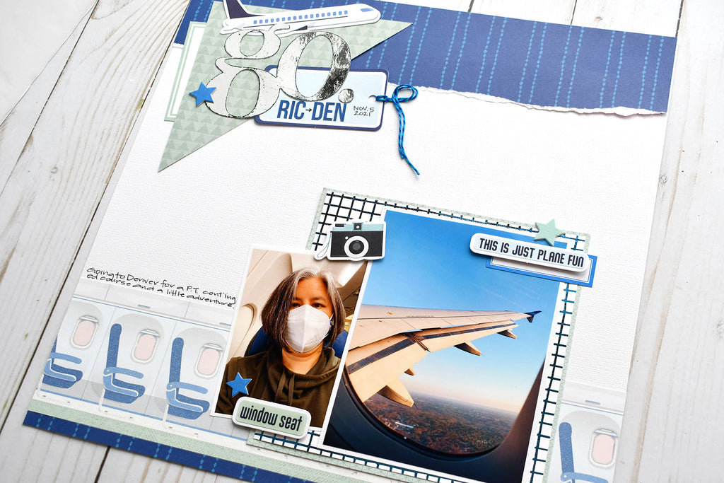 Let's Go Places Travel Layout with Laura Kelly Foils and Toner Sheets