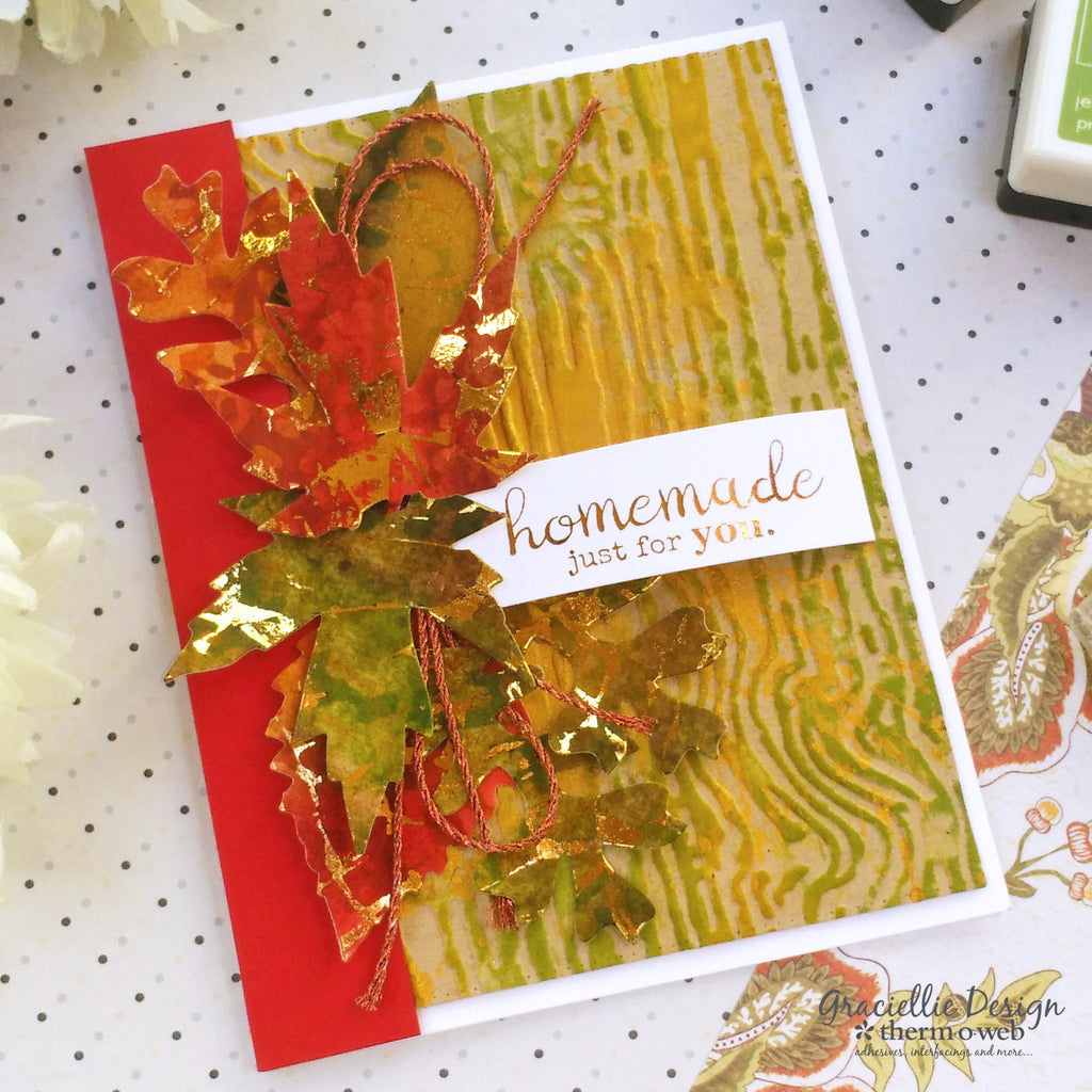 Crackle Foiled Leaves for Fall Projects + Free Printable