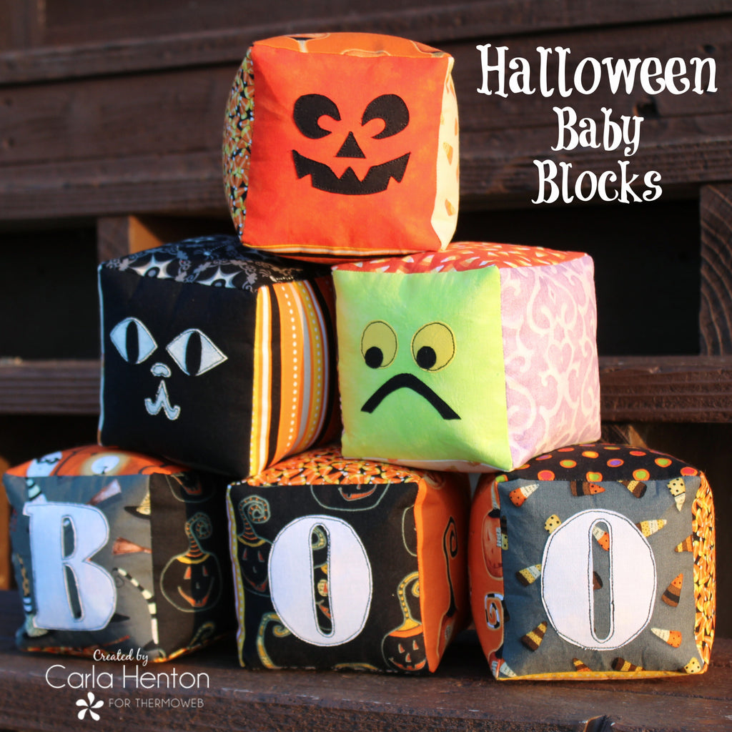 Halloween Fabric Baby Blocks with HeatnBond