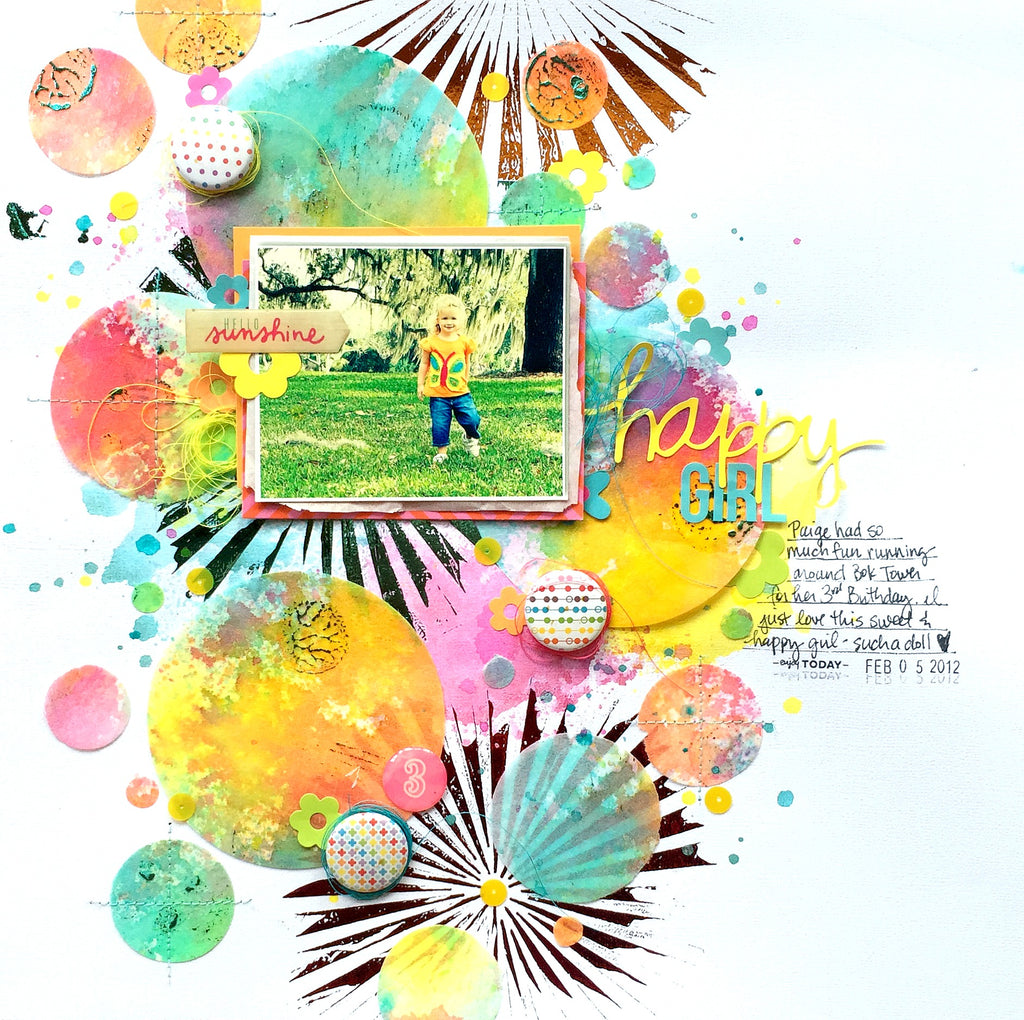Happy Girl Mixed Media Layout Tutorial