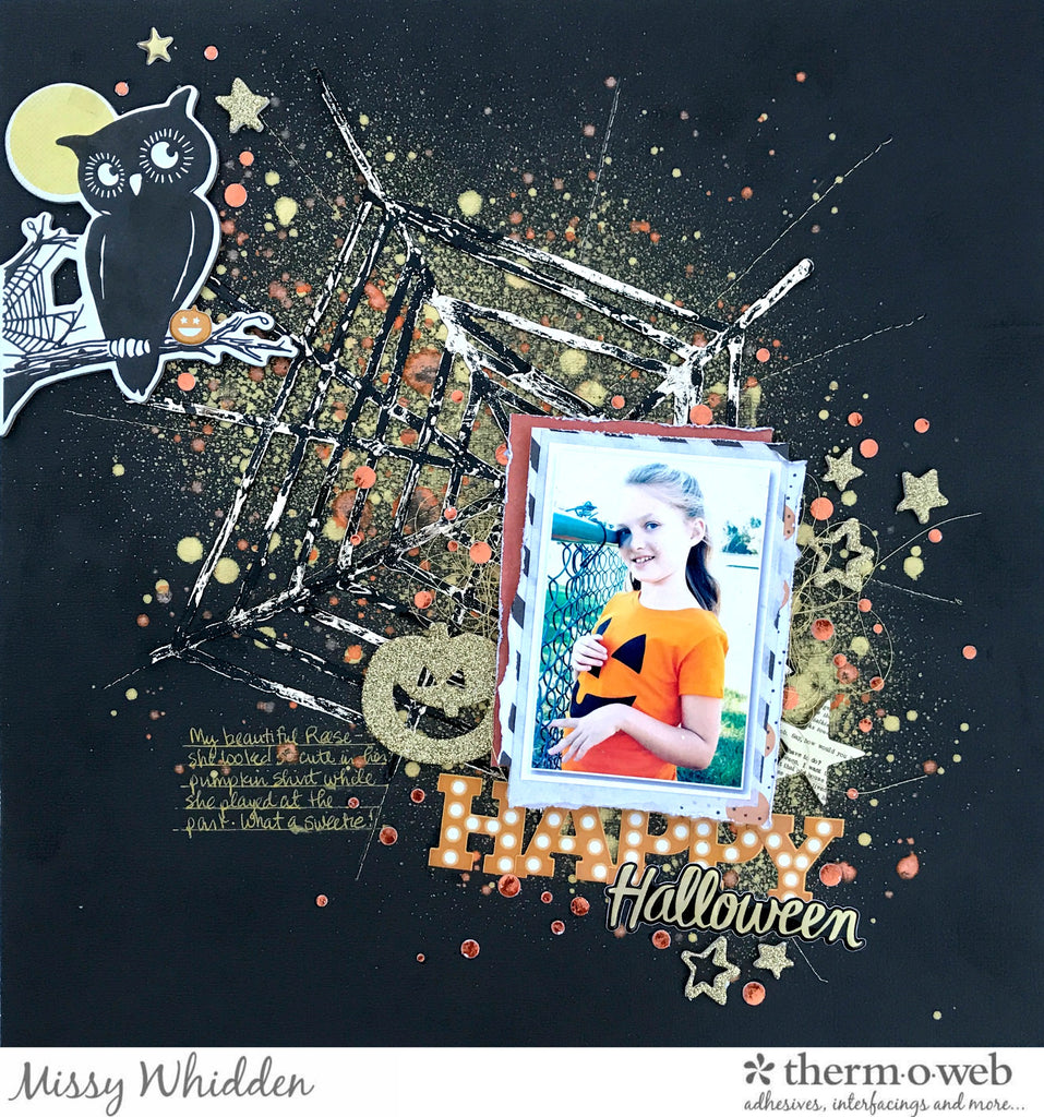 Happy Halloween Mixed Media Layout with Deco Foil