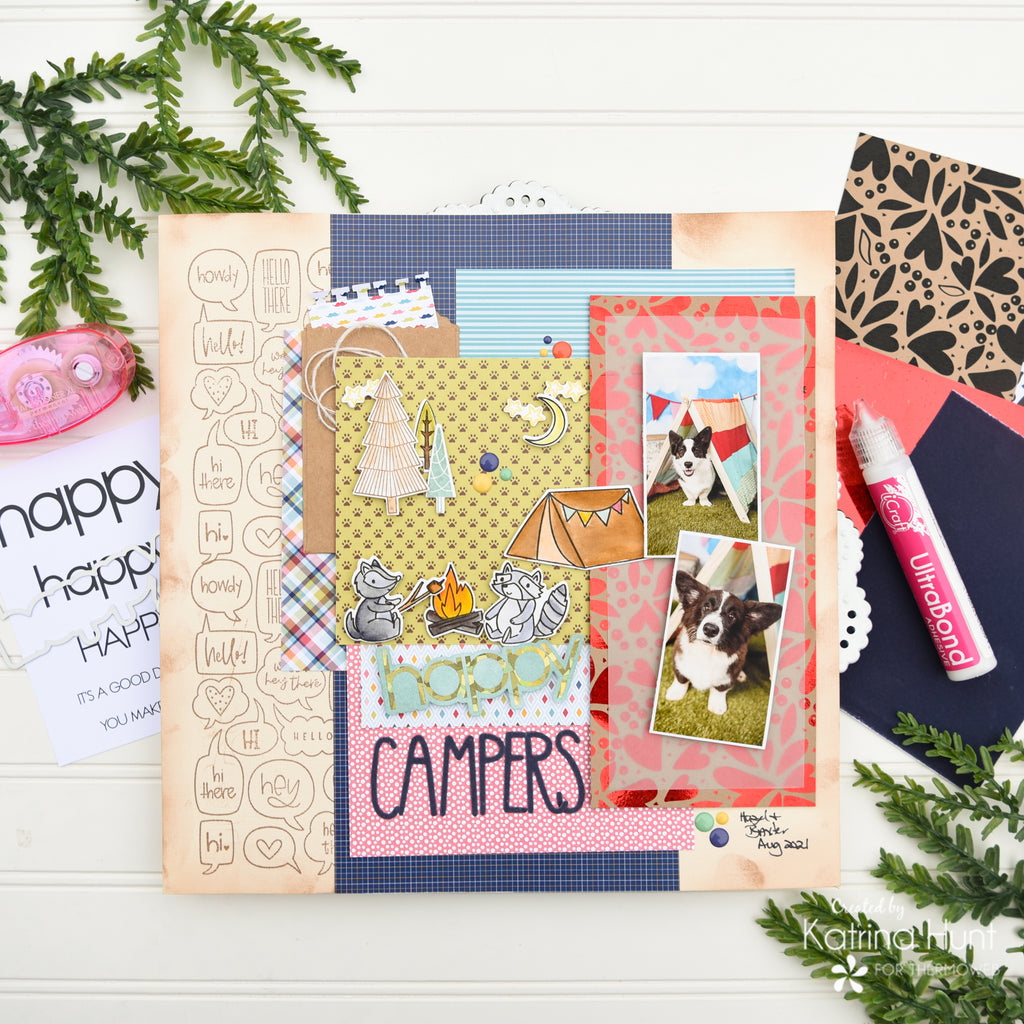 Love My Happy Campers Layout with Deco Foil Products