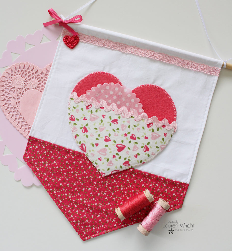 Valentine Heart Pocket Banner with HeatnBond