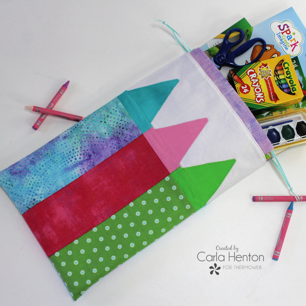 Craft a Crayon Drawstring Bag with HeatnBond