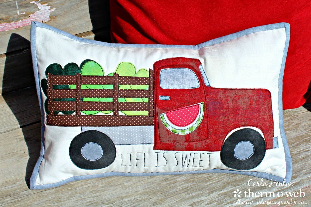 HeatnBond EZ Print Lite Watermelon Truck Pillow