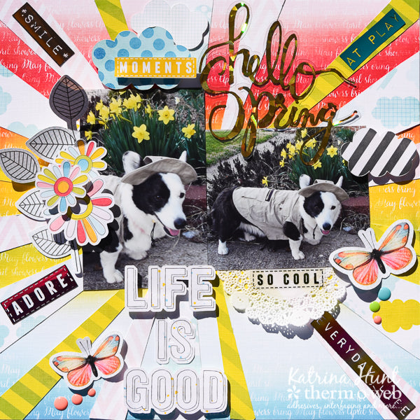 Hello Spring Layout Using Deco Foil Clear Designer Toner Sheets