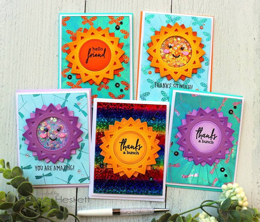 5 Sunny Positive and Negative Deco Foil Toner Card Front Cards!!