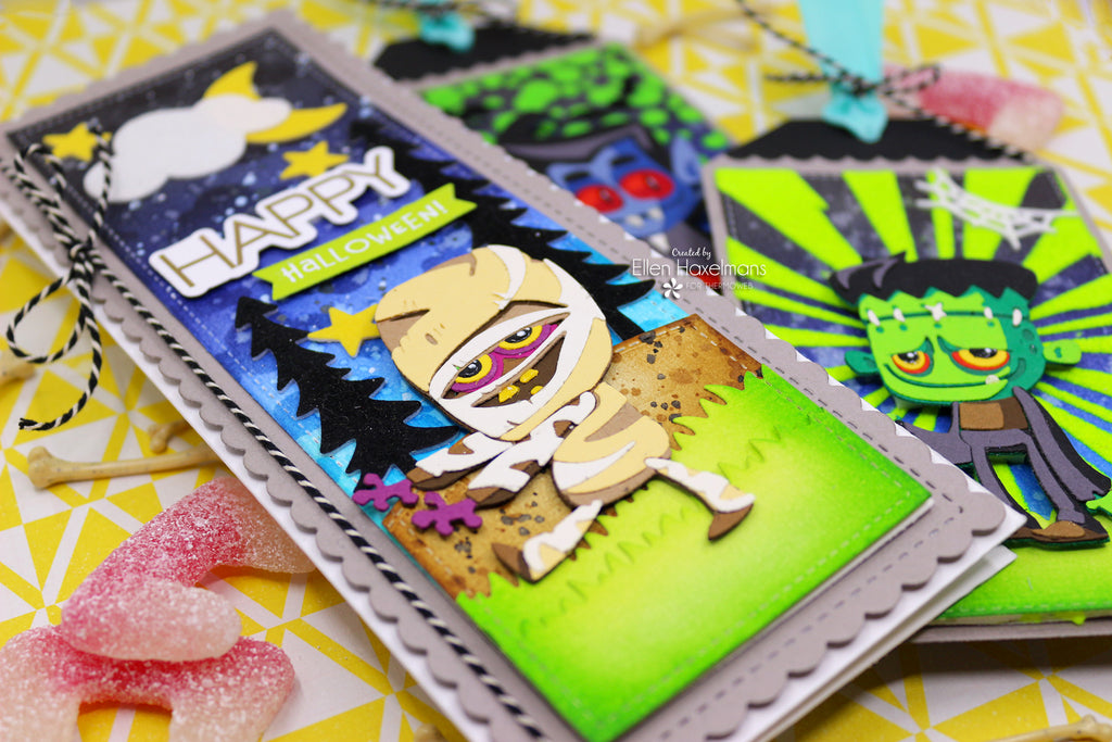Monsteriffic Trick or Treat Halloween Cards with Deco Foil Flock