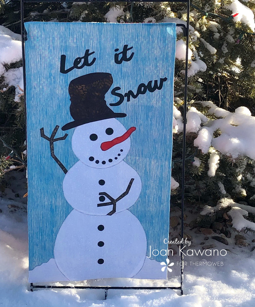 Let it Snow Outdoor Snowman Garden Flag