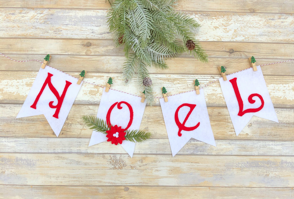 Noel Holiday Fabric Banner with HeatnBond