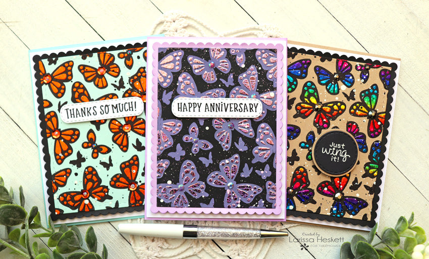 Stunning Butterfly Layered Stencil Cards w/ Deco Foil!!