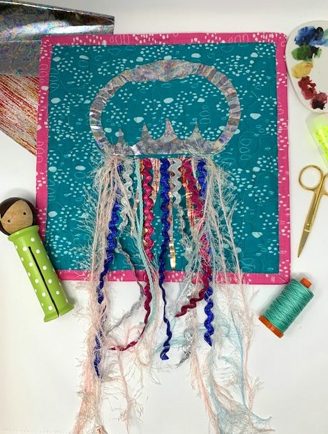 Deco Foil Jellyfish Mini Quilt