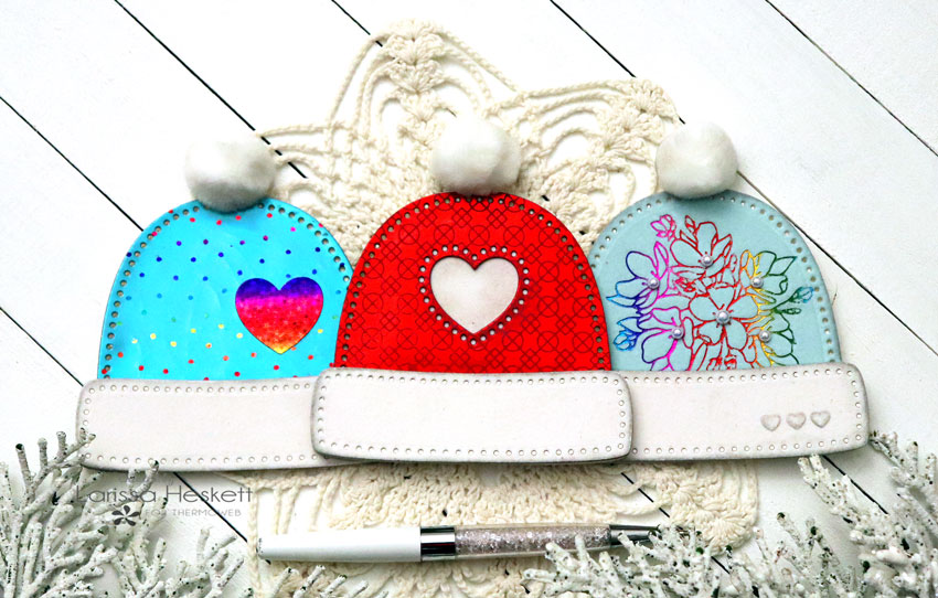 Shaped Pom-Pom Beanie Cards using Deco Foil, Deco Foil Flock and HOT Foil!!