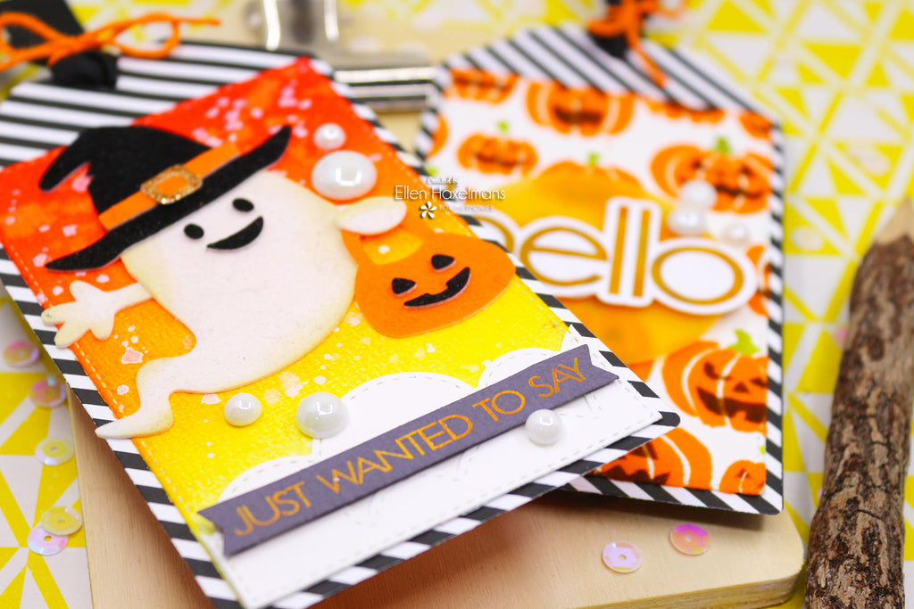 Ghostly Halloween Tags with Deco Foil Flock