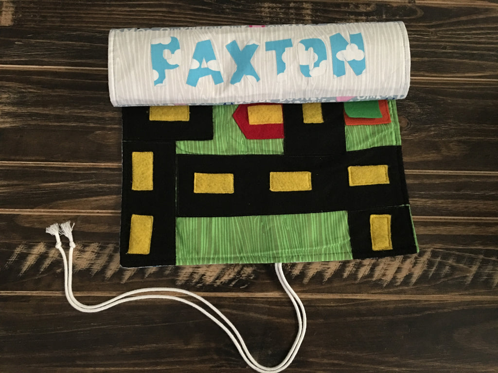 Child's Portable Car Play Mat Made with Fusible Fleece