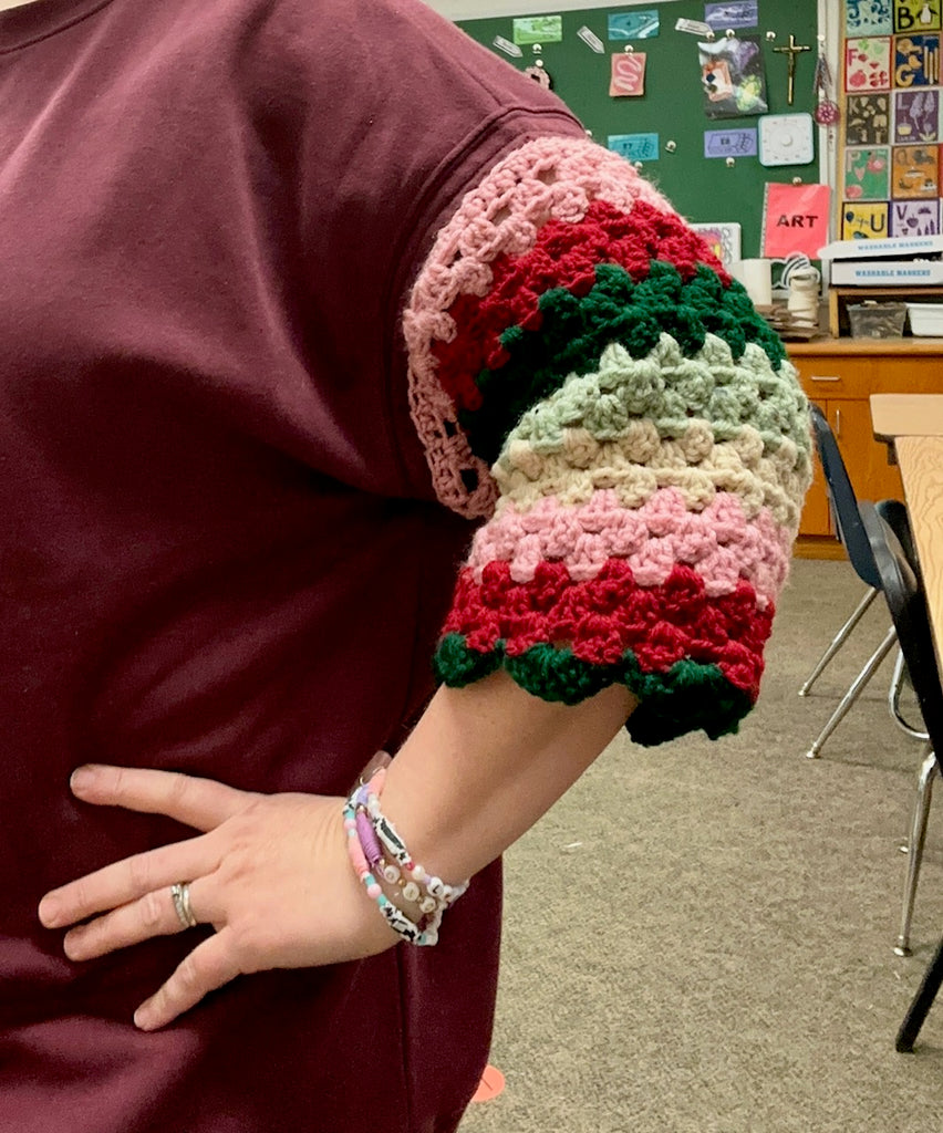 Adding Crochet Sleeves to a Sweater