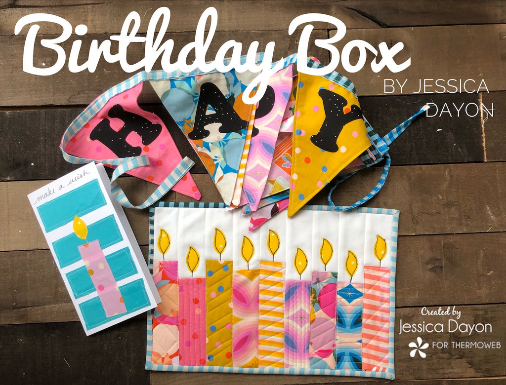 Birthday Box Banner and Mug Rug