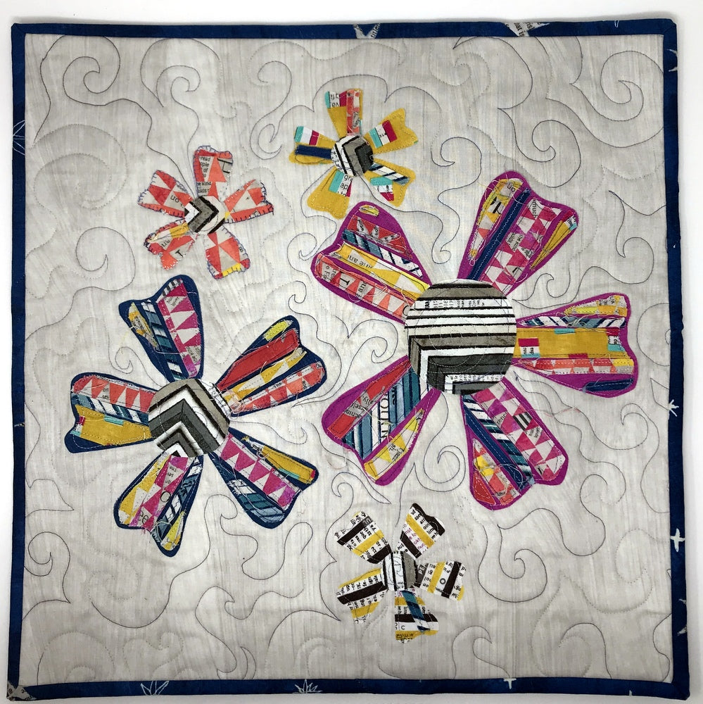 Strippy Flower Mini Quilt Tutorial by Kim Lapacek