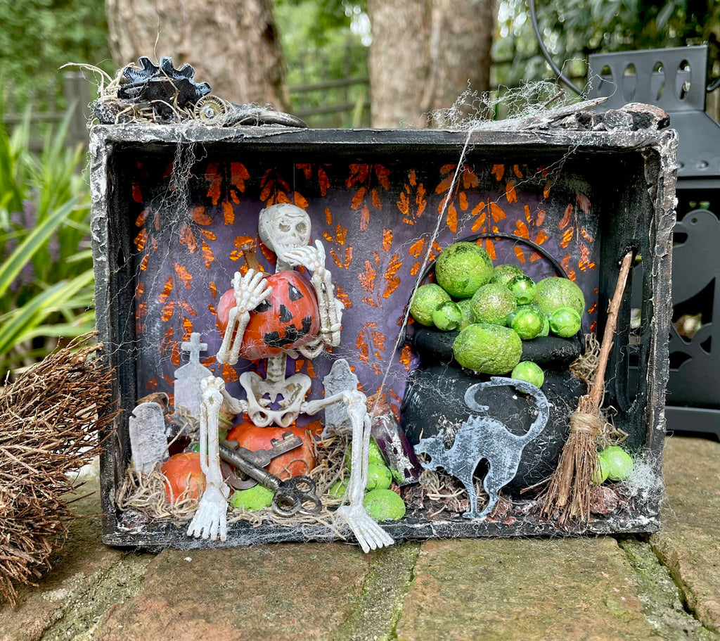Foiled Again! Halloween Witches Cauldron Shadow Box