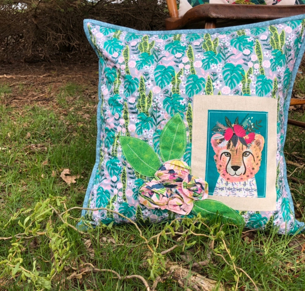 Junglemania Pillow with Blend Fabrics