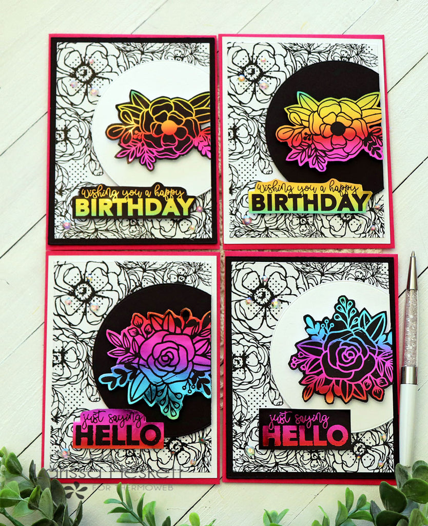 Set of Cards using Unity Toner Card Fronts, Adhesive Transfers and Deco Foil!!