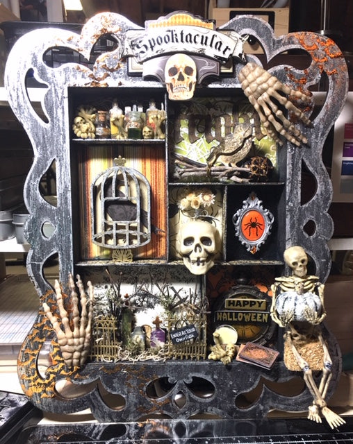 Spooktacular Mixed Media Spooky Halloween Shadow Box