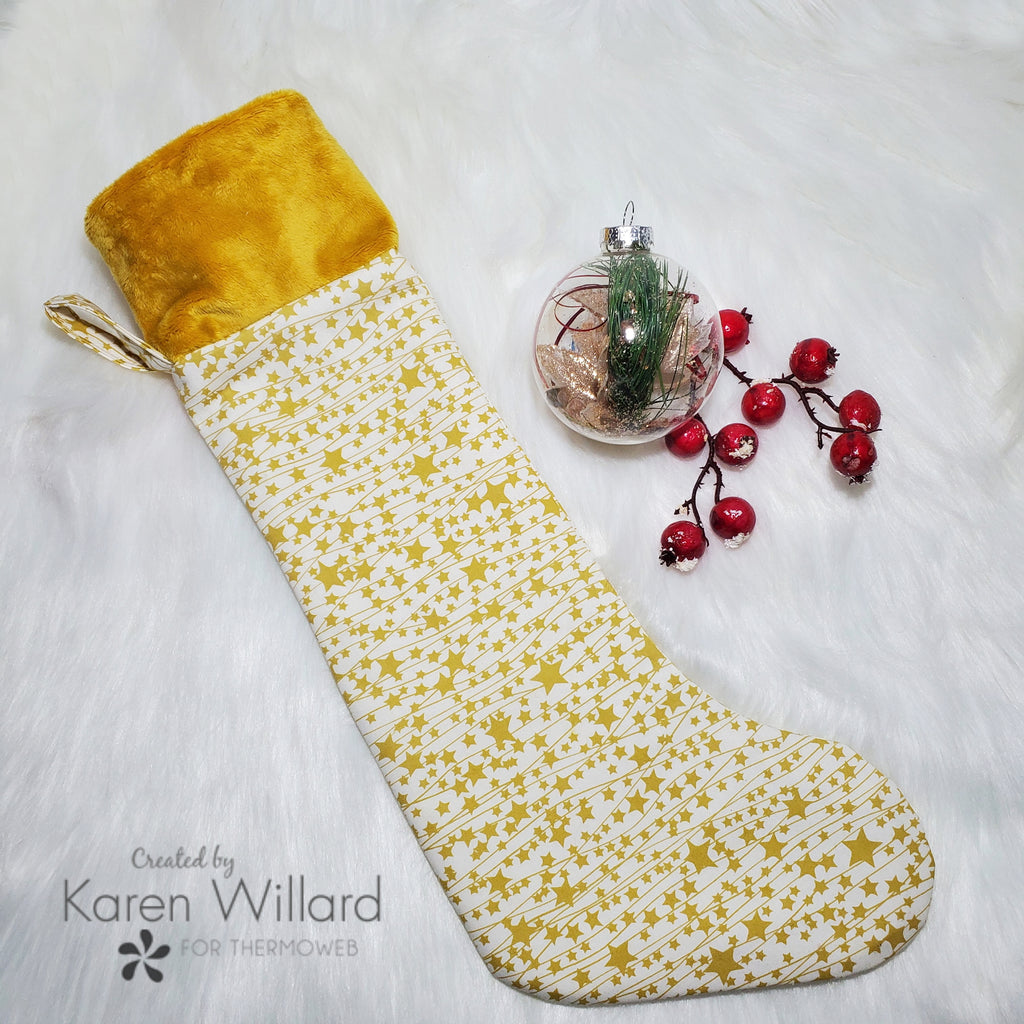 Merry & Bright Christmas Stocking with HeatnBond Fusible Fleece