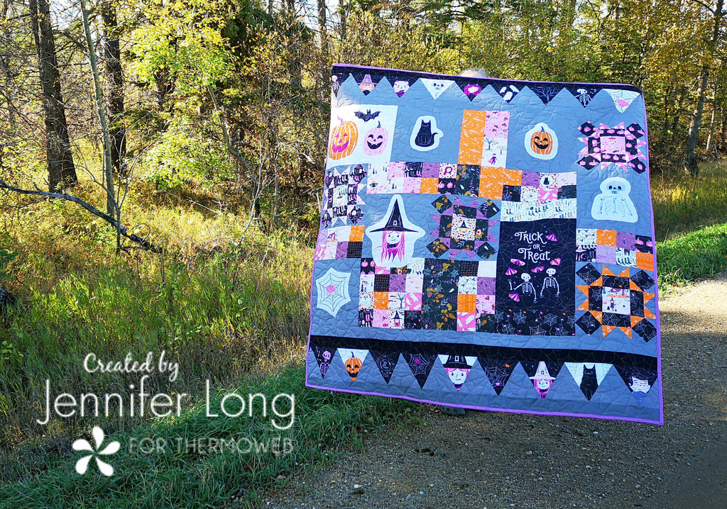 Spooky and Sweeter Halloween Quilt using Fabric Panels and Raw-Edge Applique