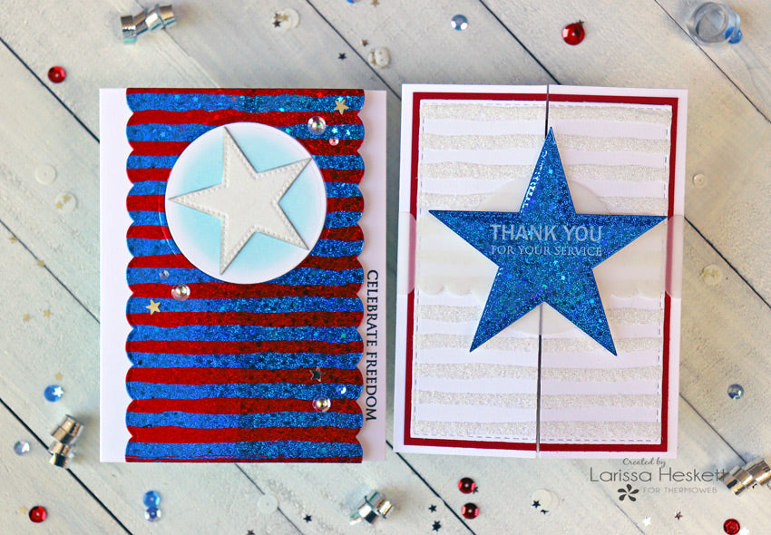 Red White and Blue Patriotic Cards with Fancy Foils