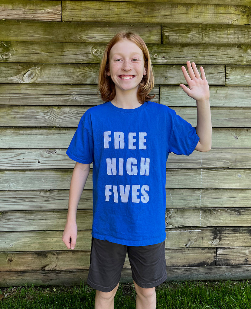Free High Fives Appliqued T-Shirt