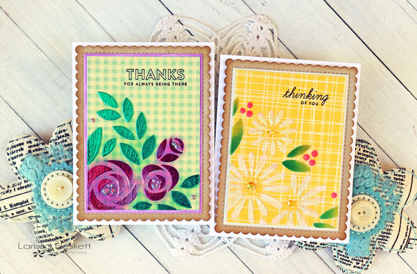Stenciled Fabric Cards and Lace Potpourri Sachets!!