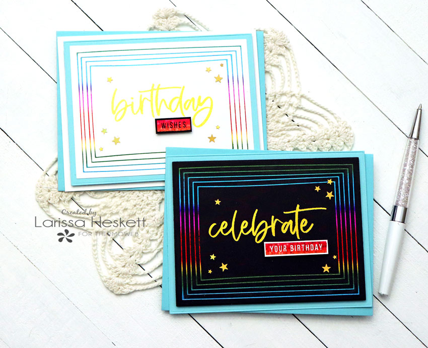 Birthday Cards Combining Deco Foil Hot Foil, Adhesive Transfers and Deco Foil!!