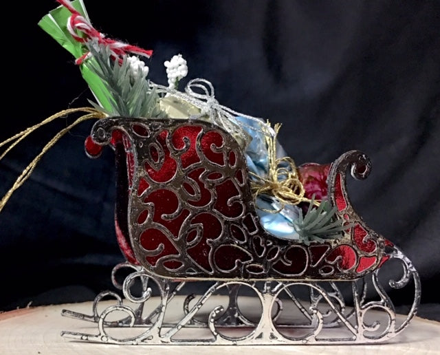 Santa's Sleigh Christmas Ornament with Deco Foil