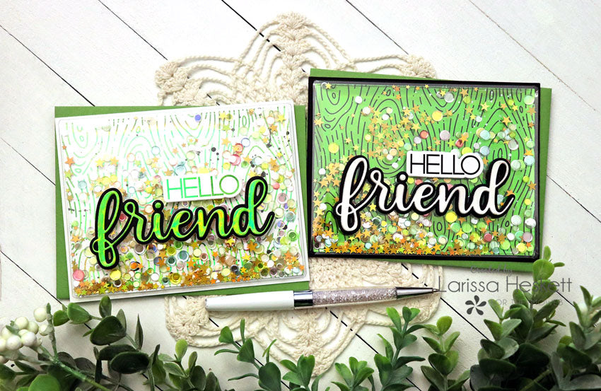 Infinity Shaker Cards using Deco Foil Toner Card Panels and Deco Foil!!