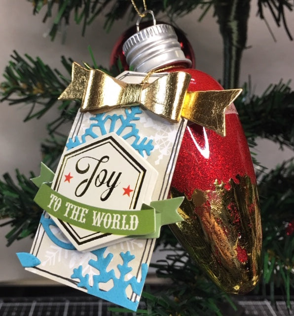 Faux Gold Leaf Foiled Ornaments with Paper House Gift Tags