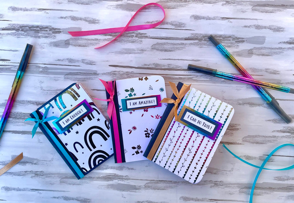 Rainbow Affirmation Notebooks with Foil and Toner Sheets (Bonus Pen Project)