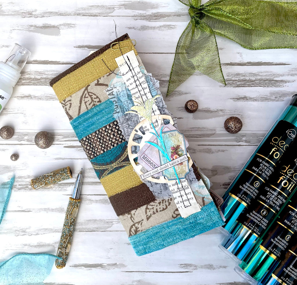 Traveler's Notebook Junk Journal with Fabric Fuse and Deco Foil