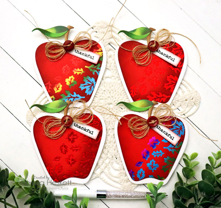 Apple Shaped Hot Foiled Thank You Card Set!!