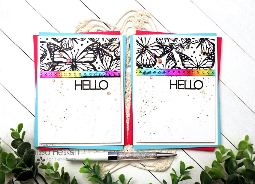 Hello Card Set using Deco Foil and Deco Foil Adhesive Pen!!