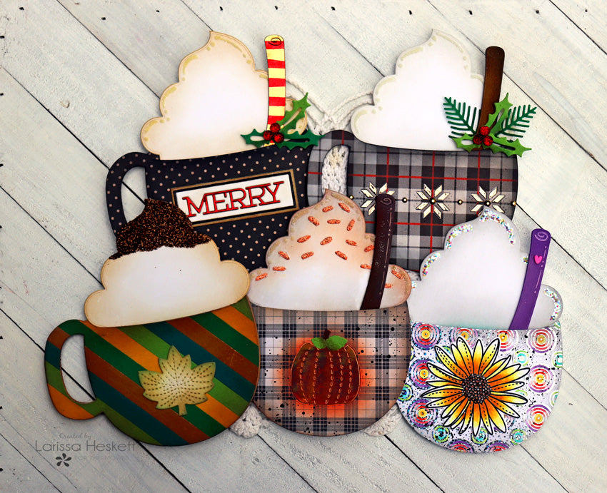 Latte Gift Card Holders with Deco Foil Flock Transfer Sheets