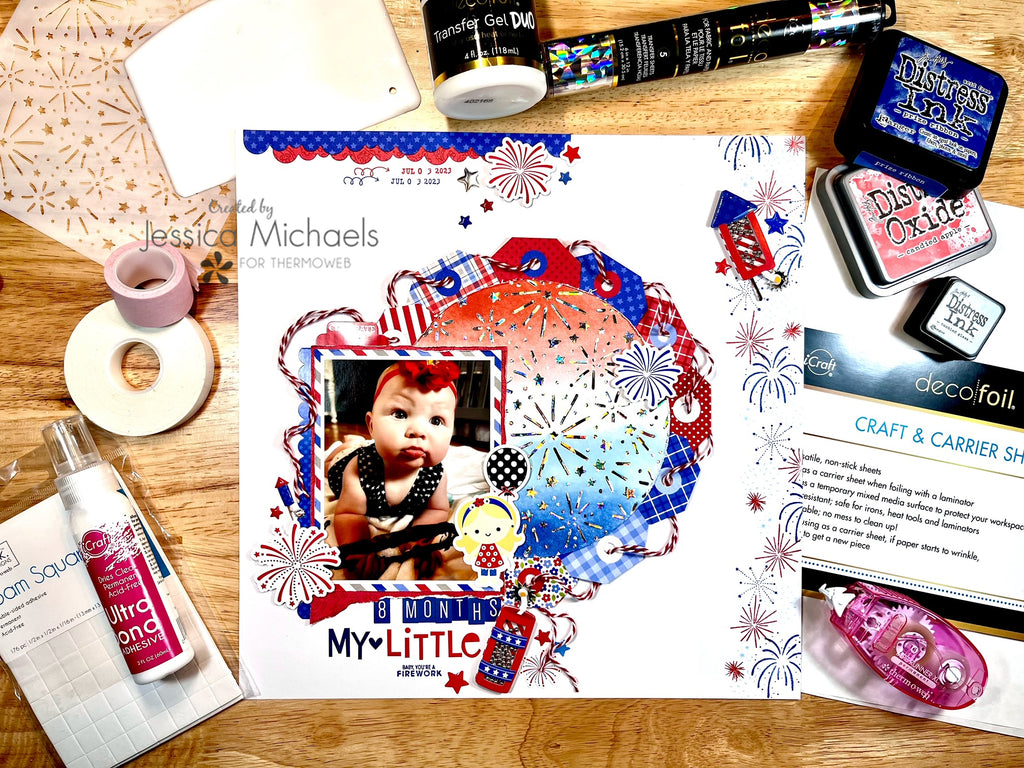Creating a Foiled Focal Point with Deco Foil Duo Gel | Scrapbook Layout