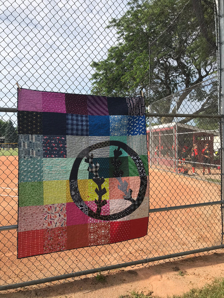 Softball Fan Quilt Using HeatNBond Lite Adhesive