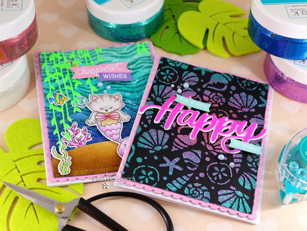 Glittery Under the Sea Cards with Glitz Glitter Gel