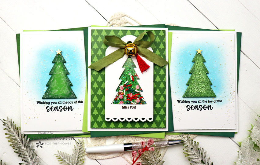 Trio of Christmas Tree Cards w/ the NEW Penguin Pals Card Kit!!